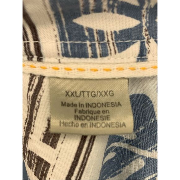 Quiksilver Waterman Men's XXL Comfort Fit Blue Polynesian SS Button up - Picture 4 of 5